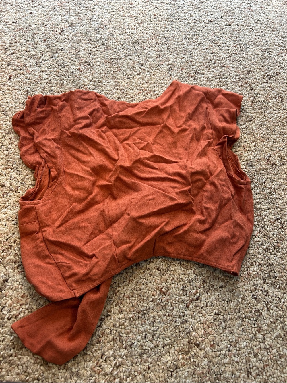 Abercrombie & Fitch Rust Tie-Front Crop Top - Picture 3 of 4
